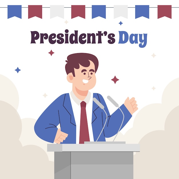 Vector flat presidents day illustration