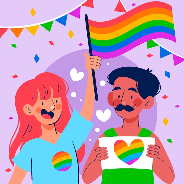 Vector flat pride maand viering illustratie