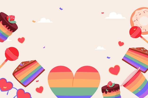 Vector flat pride month background