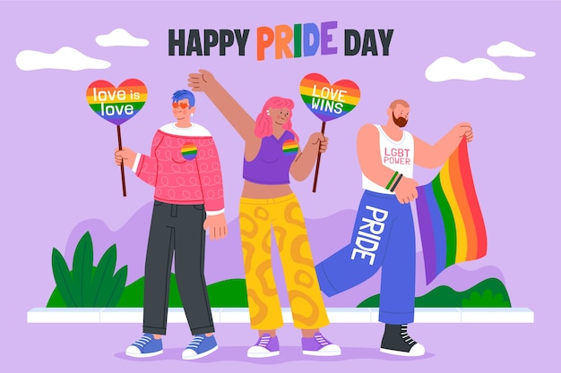 Vector flat pride month celebration background