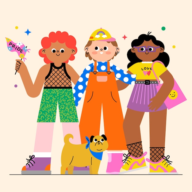 Flat pride month celebration illustration