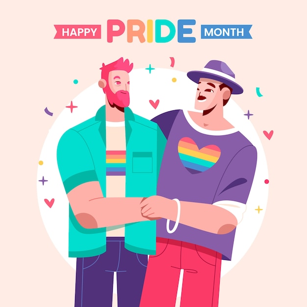 Vector flat pride month illustration