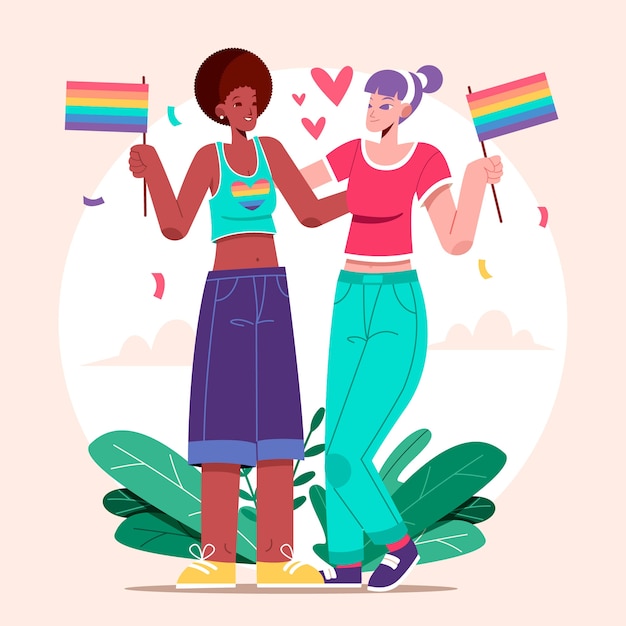 Vector flat pride month illustration