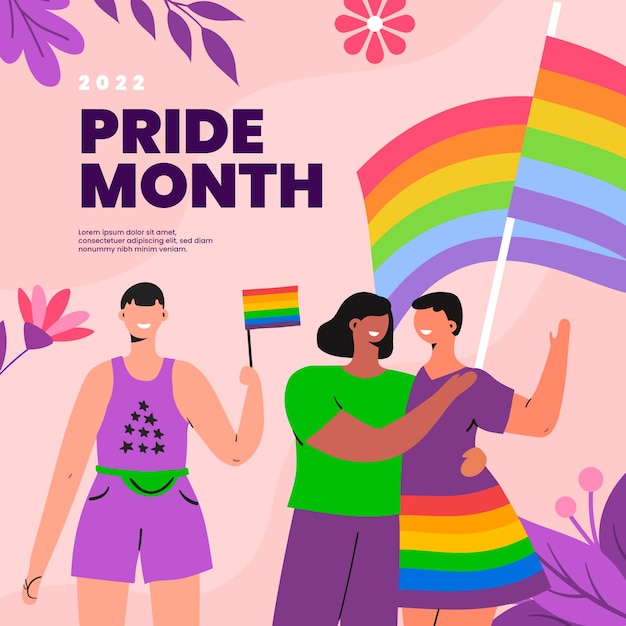 Flat pride month illustration