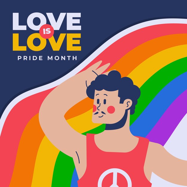 Flat pride month lgbt illustration