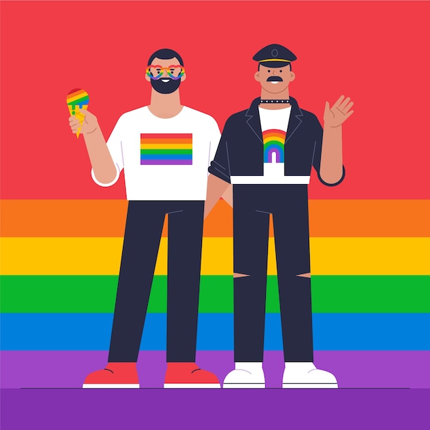 Vettore illustrazione di lgbt del mese dell'orgoglio piatto