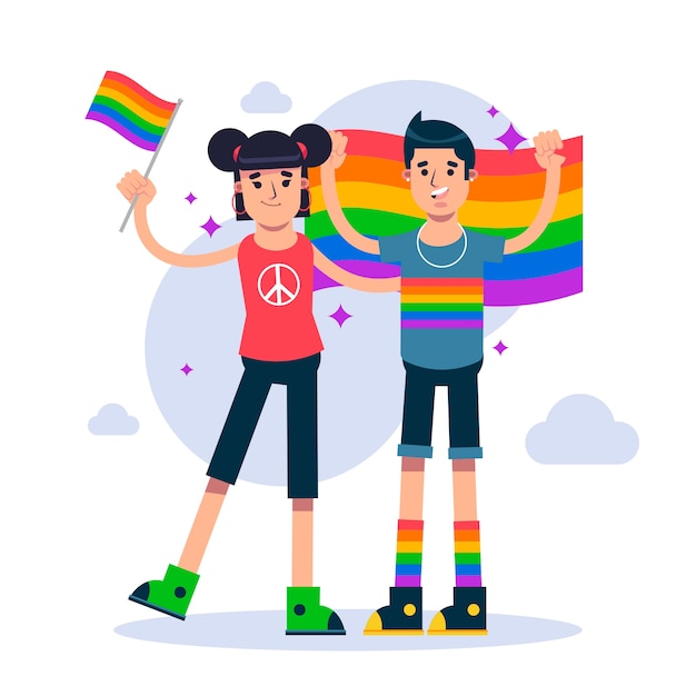 Vector flat pride month lgbt illustration