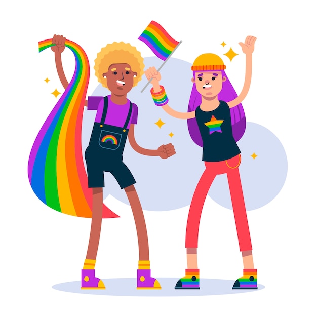 Vector flat pride month lgbt illustration