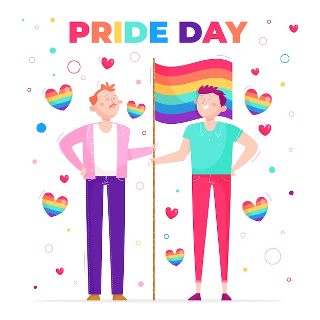 Flat pride month lgbt illustration