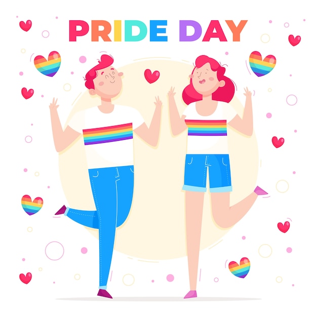 Flat pride month lgbt illustration