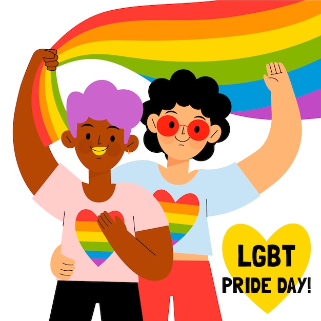 Flat pride month lgbt illustration