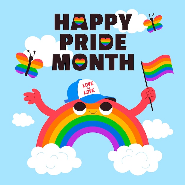 Vector flat pride month lgbt illustration