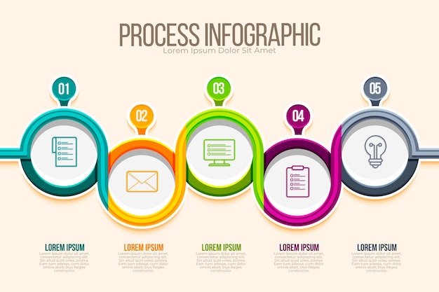 Vector flat process infographic template