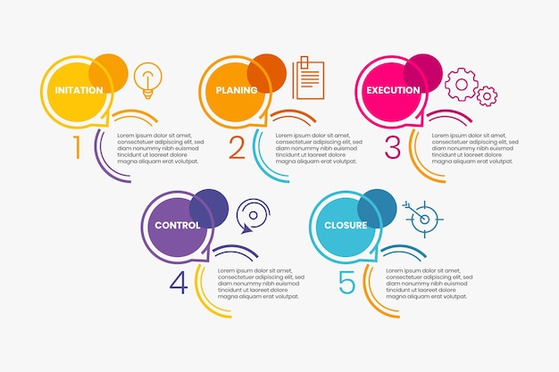 Flat process infographic template