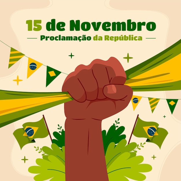 Vector flat proclamacao da republica illustration