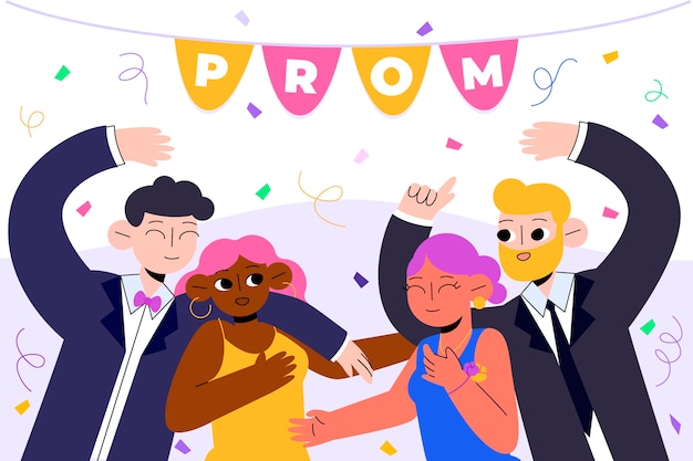 Vector flat prom background