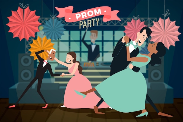 Vector flat prom background