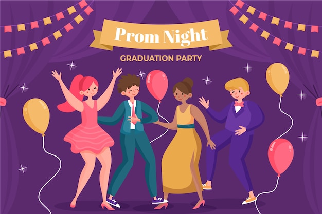 Vector flat prom background