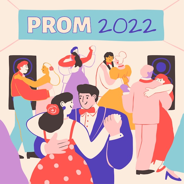 Flat prom illustration