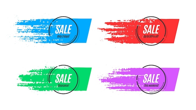 Flat promotion original banner, sales background, price tag. Vector illustration