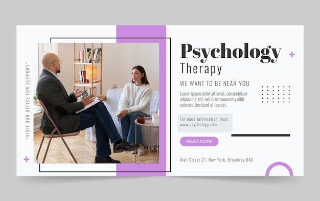 Flat psychologist social media promo template