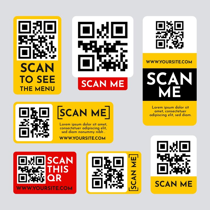 Vector 평평한 qr 코드 컬렉션 일러스트레이션