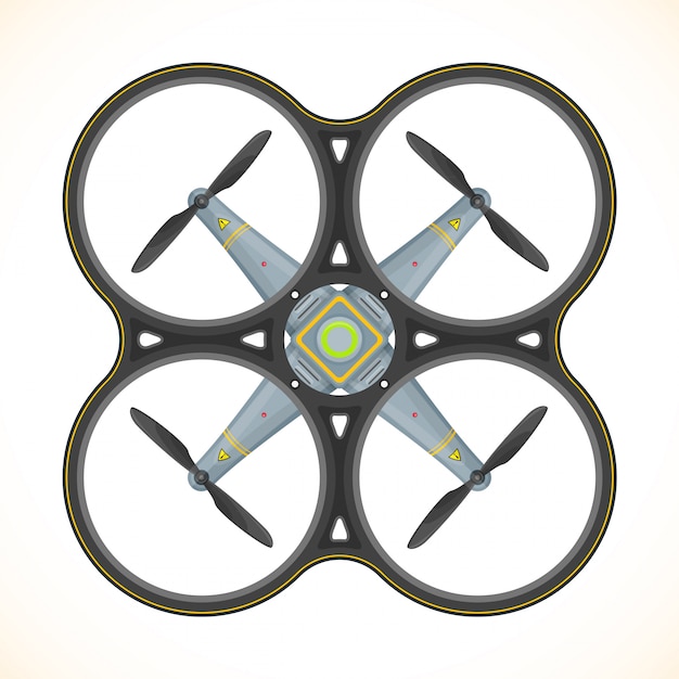 Vector flat quadcopter drone illustration