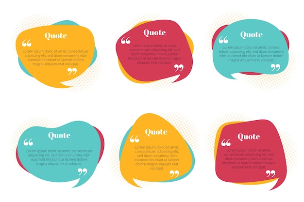 Vector flat quote box frame collection