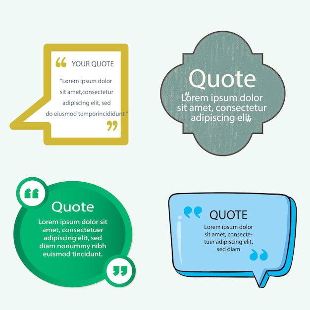 flat quote box frame vector collection suitable for speech talkings quotes comics templates