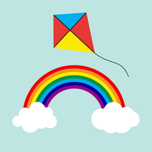 Vector flat rainbow illustration