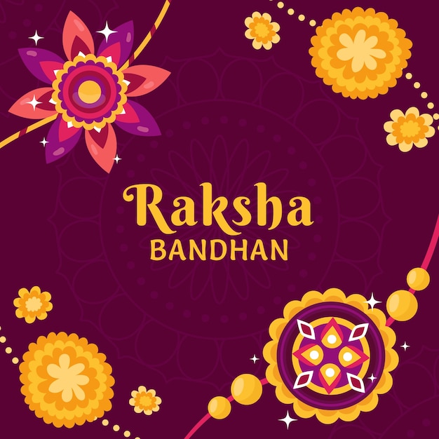 flat raksha bandhan illustration