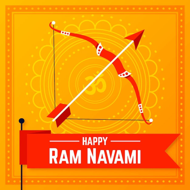 Vector flat ram navami illustration