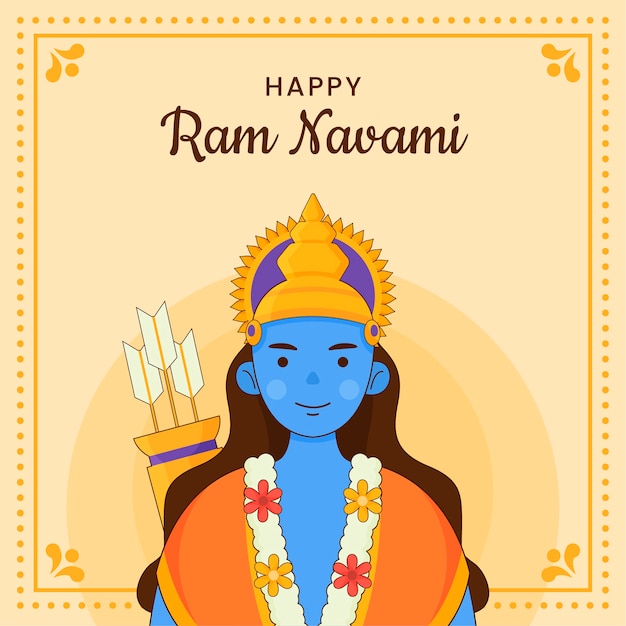 Flat ram navami illustration