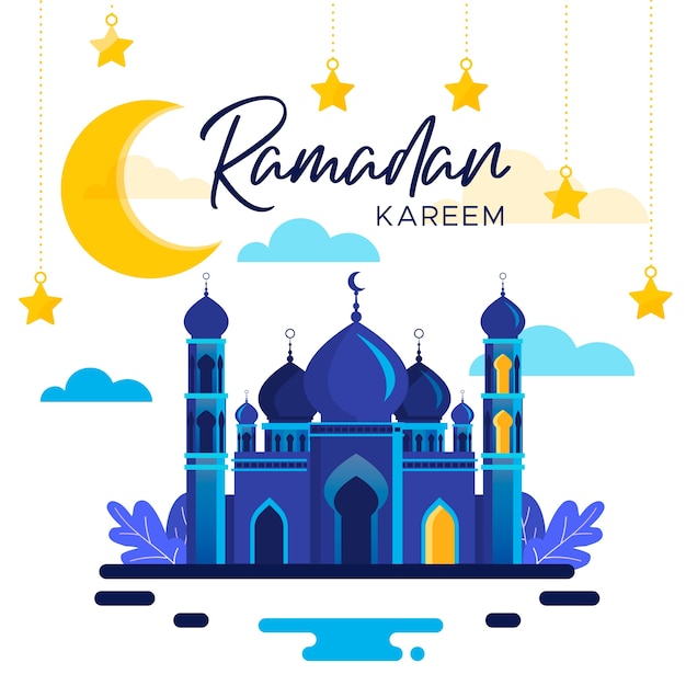 Flat ramadan background concept