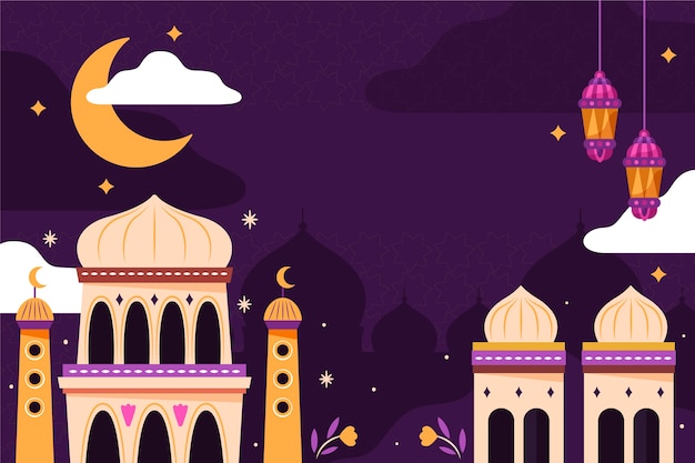 Flat ramadan background