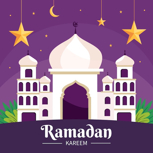 Vector flat ramadan background