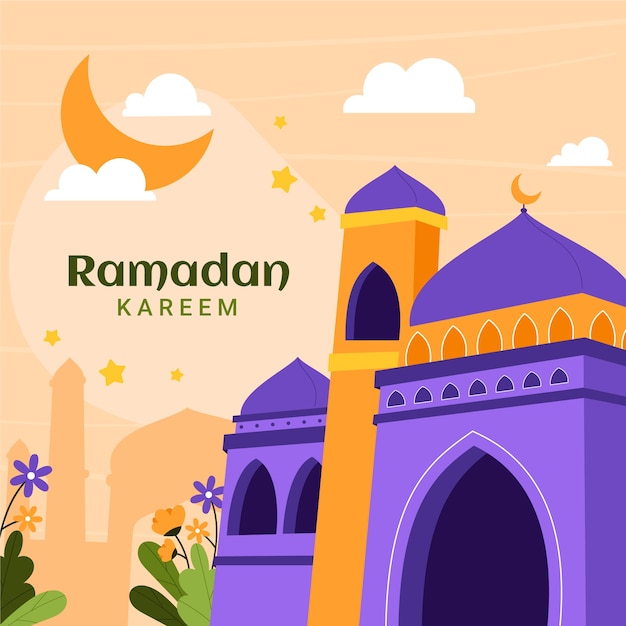 Vector flat ramadan illustration