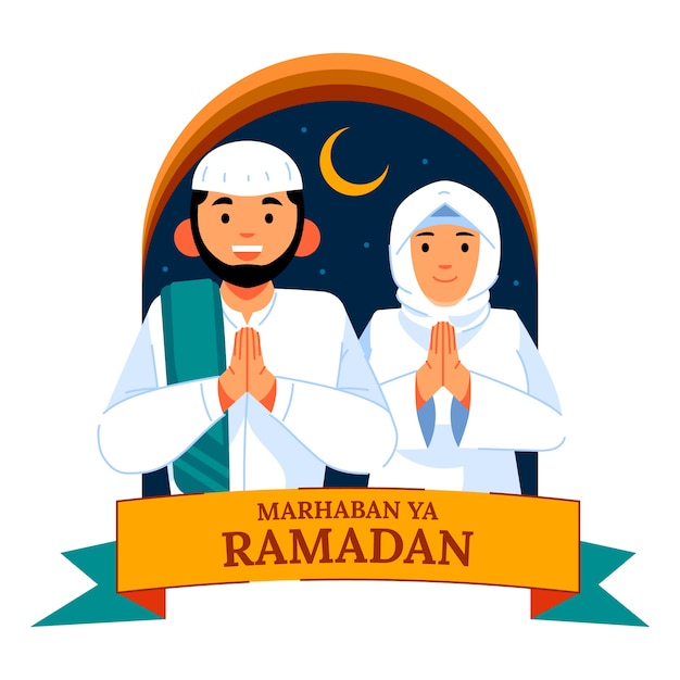 Flat ramadan illustration