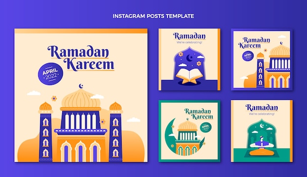 Collezione di post instagram ramadan piatti