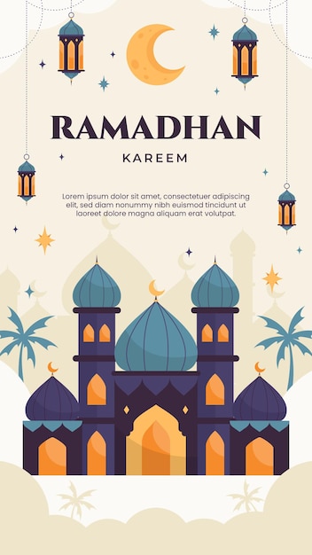 Flat ramadan instagram stories