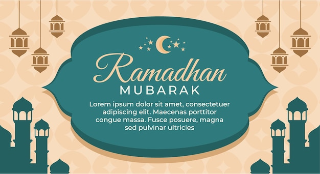 Flat ramadan islamic background