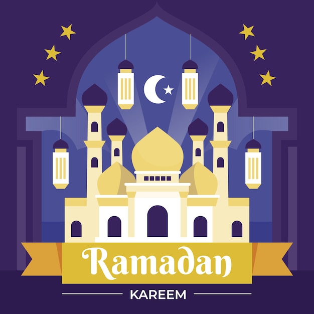 Illustrazione di ramadan kareem piatto