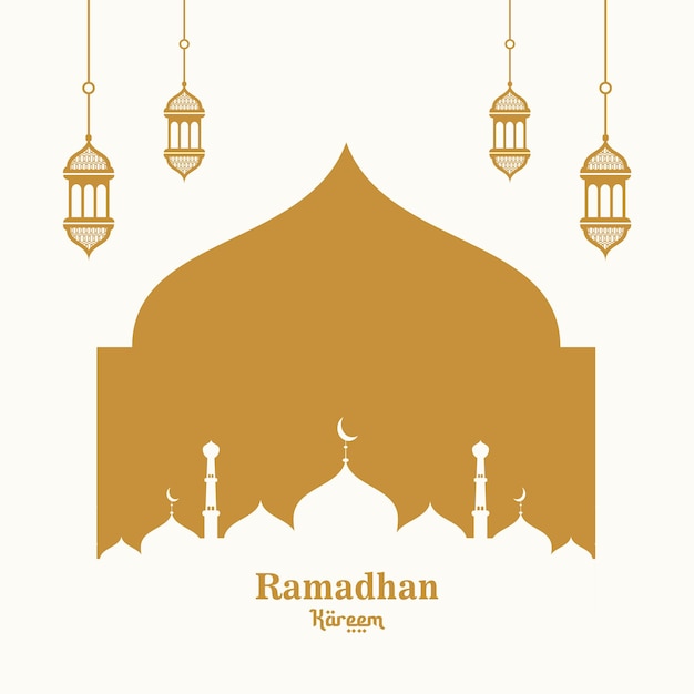 Flat Ramadan Kareem Islamic greeting background