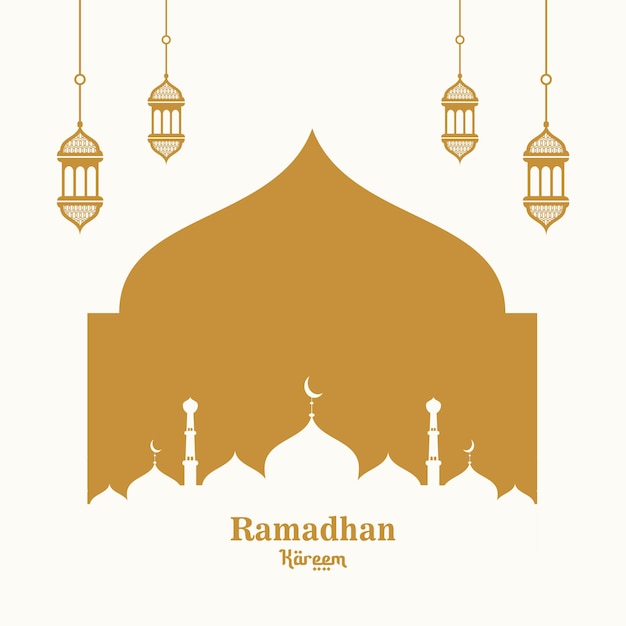flat ramadan kareem islamic greeting background