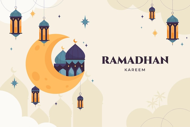 Flat ramadhan background