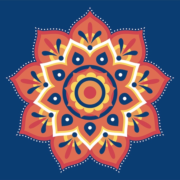 Flat rangoli pattern design