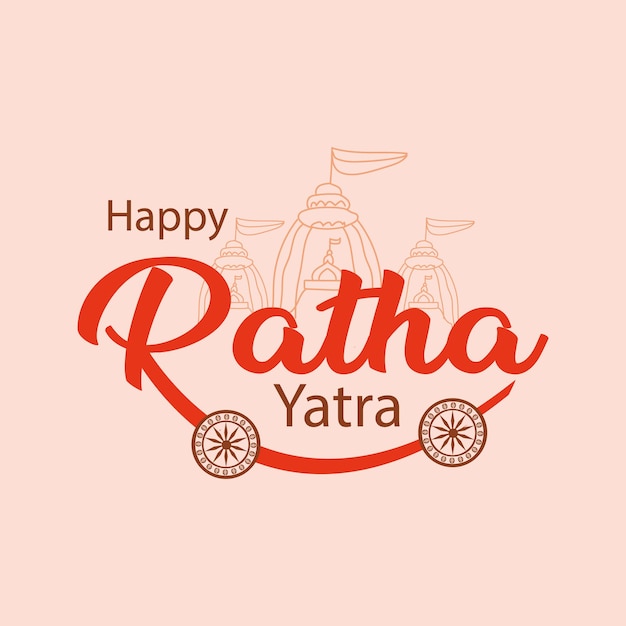 Flat rath yatra celebration illustration