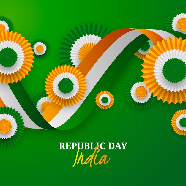 Vector flat republic day illustration