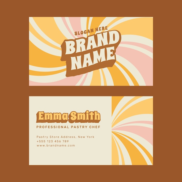 Flat retro branding horizontal banner template