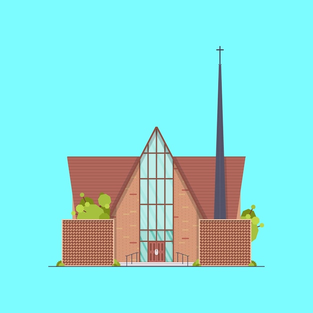 flat retro church in the vintage vibes in the town